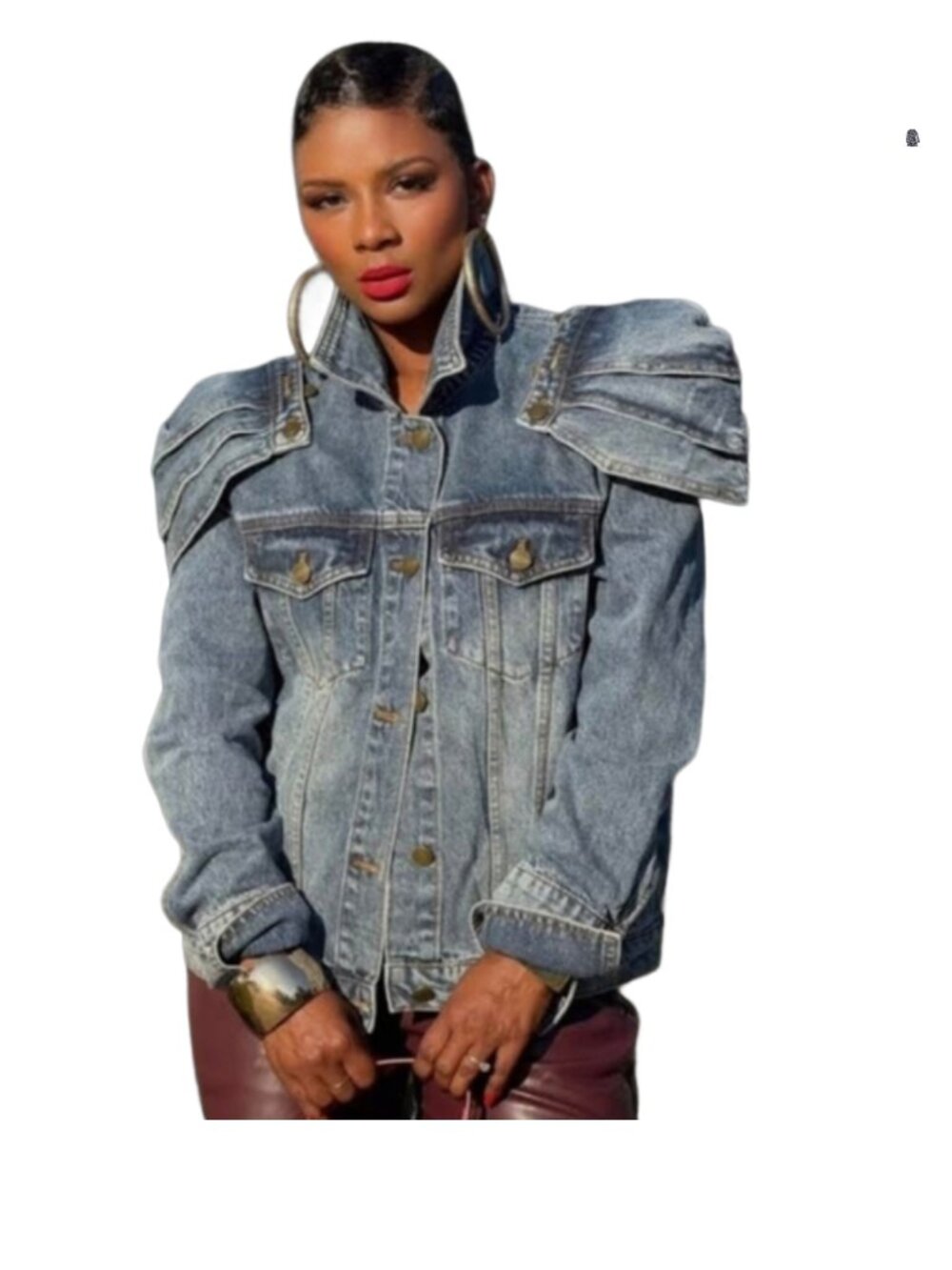 Sculpted Jean Jacket by EGE Collections, Size L, NWT